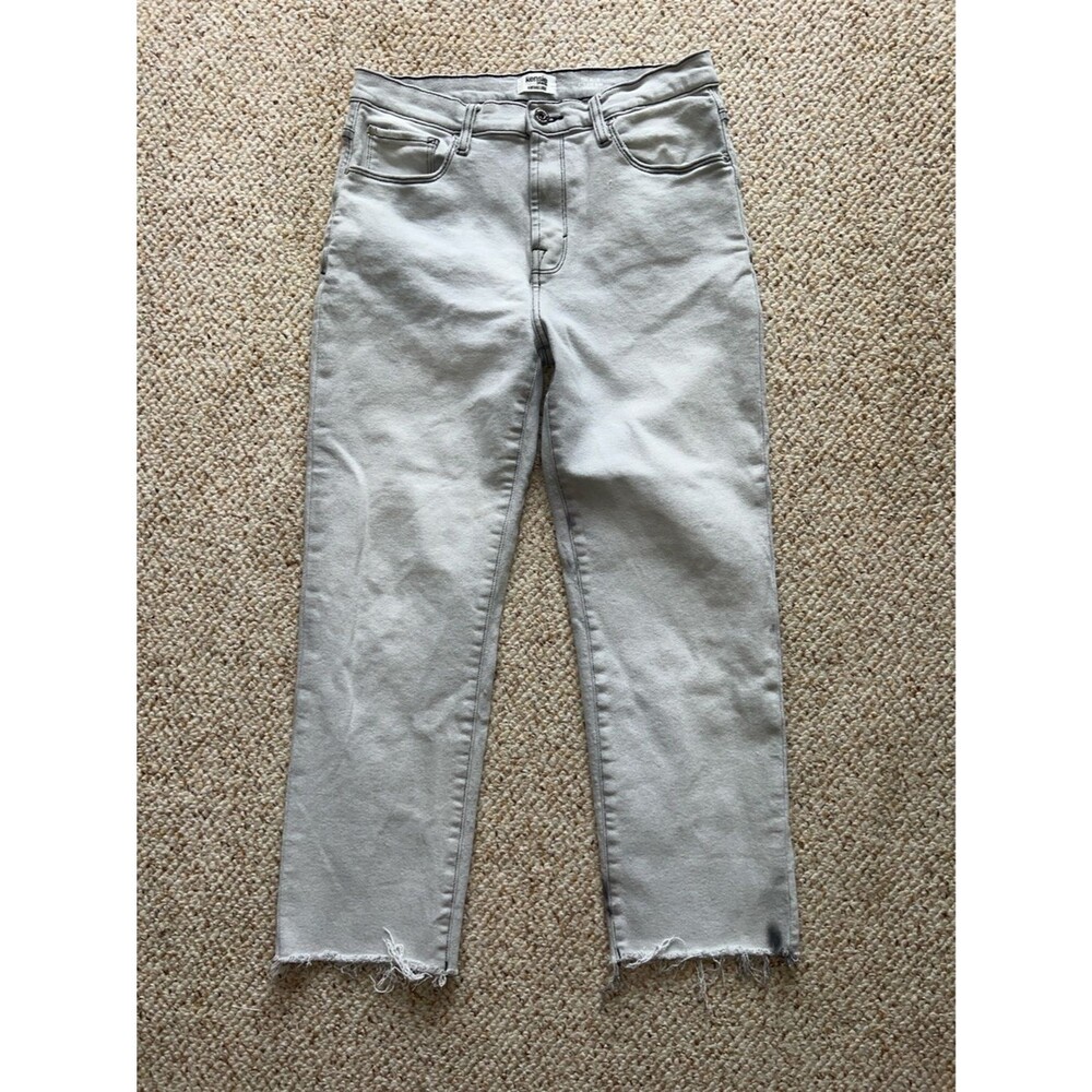 Kensie 30/10 Allie Lux Light Gray High-Rise Slim Straight Jeans